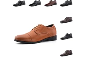 HITMARS Chaussure Derby Homme Oxford Chaussures Cuir Ville Lacets Mariage Dressing Business Cuir Vernis Chaussures Costume Brogue Respirant Noir Marron 39-47