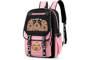 FCXVXCL Capybara Zaino per Bambini, Zainetti per Bambini la Scuola, Zaino Scuola Zainetto Casual Leggero Elementare Borsa Zainos Viaggio Grande Capacità Impermeabile per Viaggi 46x29x16cm