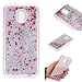 Produktbild Everainy Samsung Galaxy J3 2017 Hülle Silikon Transparent Spiegel 3D Flüssigkeit Glitzer Durchsichtig Stoßstange Gummi Cover Galaxy J3 2017 Stoßfest Hüllen Handyhülle Schutzhülle (Rot/Silber)
