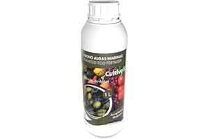 CULTIVERS Fertilizante Algas Marinas Líquido 1 L Abono orgánico para plantas extracto de Ascophyllum nodosum. Potenciador de crecimiento, estimulador de raíces, mejora la producción