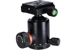 Rollei Statyw głowica kulowa do statywu C6i, profesjonalna głowica statywu 360 stopni z tarciem, nośność 12 kg i 3 poziomnice. W zestawie płyta szybkiego montażu Acra Swiss