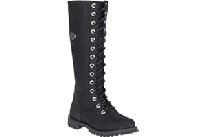 HARLEY-DAVIDSON Womens Lornell 14 Inch Lace Leather Boots