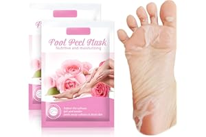 Dabacc Foot Peel Mask, 2 Pairs Feet Exfoliating Mask, Foot Peel Mask for Hard Skin, Moisturizing Socks, Restoring Cracked Heel Dead, Dry Skin, Removes Dead Skin & Repairs Heels for Soft Feet - Rose
