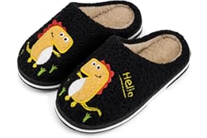 INMINPIN Hiver Chaussons de Maison Enfants Chaudes Peluche Pantoufles de Coton d'Intérieur à Dinosaure de Dessin Animé pour Garçon Fille