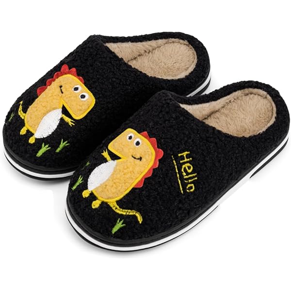 LACOFIA Pantofole Invernali per Bambino Ciabatte in Memory Foam per Ragazzi Calde Scarpe da casa Antiscivolo Blu Marino 24/25 EU