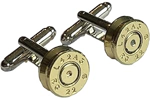 GREENZONE Gold 7.62 Nato Brass Bullet Cufflinks with Velvet Presentation Gift Bag - Handmade in The UK