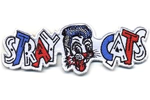 hotrodspirit – Parche termoadhesivo de grupo Rockabilly Stray Cats, color azul, blanco y rojo
