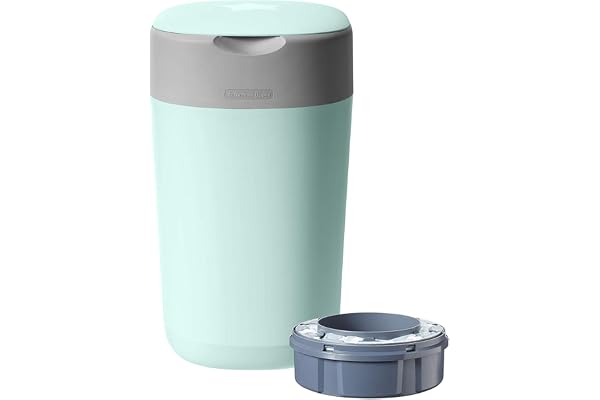 Tommee Tippee Poubelle à Couches Twist & Click Sangenic Tec, Contient Jusqu’à 30 Couches, Protection Anti-Odeur/Anti-Germe Garantie, Inclus Cassette de Recharge, Verte 1 Count
