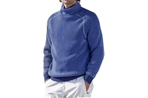 SAVAL Herren Pullover Herbst und Winter Große Größe Rollkragenpullover Warm Langarm Rippstrickpullover Basic Top