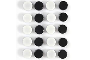 PYJLBX Imanes Nevera Imanes Potentes, 20 Piezas Imanes Pizarra Magnetica Imanes Pequeños, Iman Potente Iman Nevera Calendario Magnets, Mini Imanes Redondos, para Nnevera,Oficina,Escuela (Negro+Blanco)