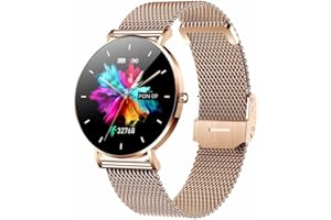Elegante Damen Smartwatch - Amoled-Display, IP67 Wasserdichtigkeit und Staubschutz - Touchscreen - Anruf- und Musiksteuerung - 22 Trainingsmodi - Gesundheit und Fitness-Tracker - Android/iOS - Alexa