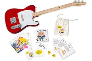 Fender x Loog Telecaster Kinder E-Gitarre 3 Saiten Anfänger Set (Candy Apple Red)