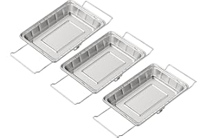 Blackhoso 3er-Pack Nass-Rauch-Tropfpfpfannen-Set für Weber SmokeFire EX4 und EX6 Holz-Pellet-Grills, die dem Fleisch Feuchtigkeit hinzufügen und das Tropfen auffangen