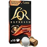 L'OR - Espresso Kahve - Colombia - Origins Collection - Yoğunluk 8 - Turun&ccedil;gil Notaları - 1 Paket x 10 Al&uuml;minyum Kaps&uuml;l