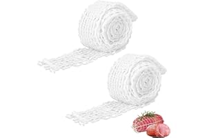 QTKSCEADLNCE 2 Rollos Red Para Asar, Malla para Carne Red Elástica para Asar Malla Elástica para carne Red Para Hornear Cocinar Hornear Accesorios De Cocina Malla Elástica Carne Red de Cocinar para Carne (Set A)