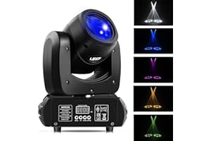 DELIBANG Lyre LED 100W RGB DMX lumière disco scène 8 prismes Tête Mobile 8 Gobos rotatifs+12 couleurs Gradation 0 à 100% Eclairage lumière fête pour DJ Bar Bande Mariage Noël Halloween