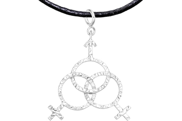 Collier Bijoux Bisexuels, Charm Pendentif Bisexuel avec Collier en coton pour Bracelet, Collier, Chaîne, LGBTQ LGBT Accessoires Bisexuels en Argent 925 (Bijoux Argent Bisexuel, PLAQUÉ PLATINE)
