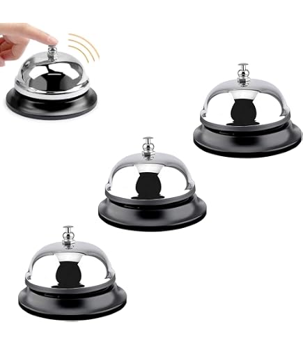 Sonnette De Table En Métal Brillant - Cloche De Service Pour Restaurant, Bureau, Réception - Design Élégant Et Pratique