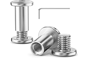 VALORADA 10 Pcs M5x12 mm Hex Socket Cap Bolt with Allen Wrench, 304 Stainless Steel Furniture Connector Bolts M5 Flat Head Screw Barrel Nuts Binding Screws for Crib Replacement Belt Cabinet