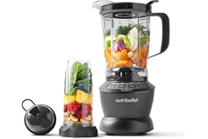 ‎NUTRIBULLET nutribullet Full Size Blender Combo, Elektrischer Mixer, Multifunktionaler Zerkleinerer, Profi, 1200 Watt Leistung, 1,9l Krug, 946ml und 710ml Gläser, schwarz, NBF500MB