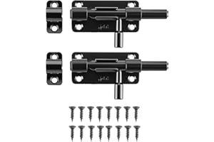 QOTTMEZ 4 Zoll Edelstahl Türriegel, 2 Stück Rostfrei Abschließbar Schieberiegel Mehrwinkel Bolzenriegel für Fenster/Türen/Garten/Schuppen, mit Befestigungsschrauben (Schwarz)