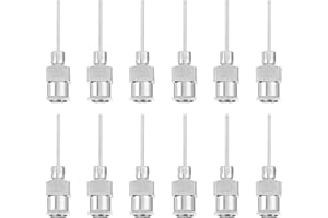 EXCEART Igła dozująca ze stali nierdzewnej do dozowania, igła do strzykawki z blokadą płynu, zestaw do uzupełniania strzykawek samoprzylepnych, tuszów, 20 g, 12 sztuk