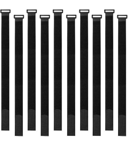 HAVE ME TD Wiederverwendbare Stoff-Kabelbinder, 15,2 Cm, Schwarz – 50 Stück, Verstellbar Mit Klettverschluss