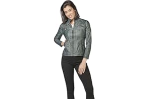 Koroshi Cazadora de Mujer efecto piel con Cuello Mao, de color COBALTO