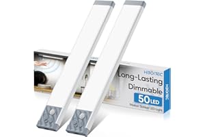 HIBOITEC Luci Sottopensile Cucina con Sensore, Senza Fili Luci per Armadio, Dimmerabile Luce LED Notturna Sottopensile Cucina con Striscia Magnetica Adesiva per Cucina, Scale (Luce Bianca Fredda, 25,5cm)