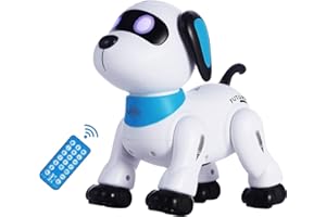 yiman Remote Control Robot Dog Toy – Interactive & Programmable RC Robot Toy for Kids 3+, Smart Dancing Robot Puppy with LED Eyes & Sound, Rechargeable Electronic Pet Toy for Boys & Girls – Blue