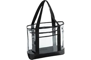 BORMELUN Transparente Tragetasche für Damen – große Arbeit, transparente Schultertasche, Bank, Schule, Stadion, durchsichtige Taschen