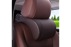 KXXK Auto Nackenkissen | Auto Kopfstütze Kissen Memory Foam | PU Leder Auto Auto Nackenkissen Memory Foam Kissen Nackenstütze Autositz Nackenkissen Zum Fahren, Komfortabel, Atmungsaktiv
