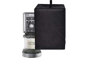 Amerbtech Housse pour machine à crème glacée, résistante à la chaleur, tissu en nylon imperméable pour machine à crème glacée Ninja CREAMi Deluxe NC300EU/NC501EU (Noir)