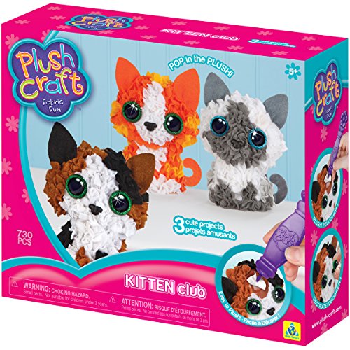 Orb Factory Plush Craft Fabric Fun Kit Kitten Club 3/Pkg-Kittens