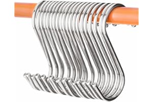 DONJIM 30 Stück S-Haken, 10 cm Zum Einhängen, S-förmige Metallhaken Aus Edelstahl 304, Multipopused Zum Aufhängen für Küche, Bad, Kleiderschrank, Anti-Tropfen-Design