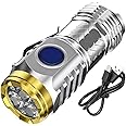 Three-Eyed Monster Mini Flashlight, Ultra Bright Portable Small LED Flashlight, Super Bright Mini Torch, Rechargeable Flashlights High Lumens Flash Light