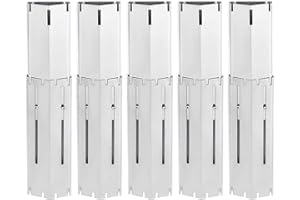 GriHero 30 cm Fino a 53 cm, Copertura Universale per bruciatori a Gas, distributore di Fiamme in Acciaio Inox, Ricambio per la Maggior Parte dei Barbecue a Gas Landmann (5 Pezzi)