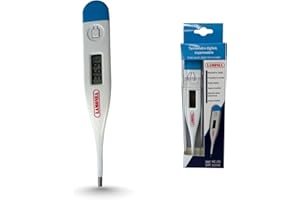 LAMONEA - Termometro Digitale, Certificato CE - Impermeabile e Preciso, Misura la Febbre in 60 Secondi, Display LCS e tasto On/Off - Segnale Acustico, Ideale per Adulti e Bambini - MC-101
