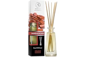 AROMATIKA TRUST THE POWER OF NATURE Dyfuzor Zapachowy z Patyczkami Sandał - 100 ml - Dyfuzor z Naturalnym Olejkiem z Drzewa Sandałowego - Zapach do Domu - Dyfuzory Trzcinowe - Odświeżacz z Patyczkami - Drzewo Sandałowe