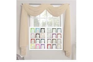 Megachest TAILORED VOILE WINDOW SCARF PELMET (mink, 56"X197"X1 Panel)