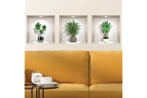 AMBIANCE STICKER Efekt 3D, naklejka ścienna do pokoju dziecięcego, efekt 3D, naklejka na ścianę, naklejka ścienna 3D, dekoracja ścienna, do salonu, dekoracja, dom, 30 x 90 cm