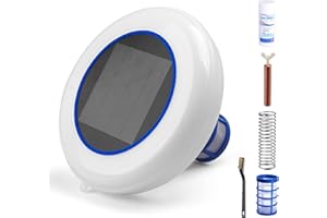 Pool Solar Ioniser, Copper Ion Cleaner Pool, Floating Pool Ioniser, up to 132,500 Litres, IP68 Waterproof, for Fresh and Salt Water, Solar Pool Cleaner