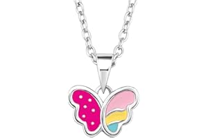 Prinzessin Lillifee Mädchen-Kette 35+3cm mit Anhänger Schmetterling 925 Sterling Silber emailliert bunt