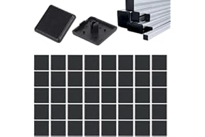 QUEERELELE 40 Pièces Profil Aluminium 30x30 Embouts à Rainure,Bouchon Plastique 30x30mm,Bouchons de Tuyau Carrés pour Tubes carrés Profilé en Aluminium du système Couvercle de Tube en Plastique polyéthylène