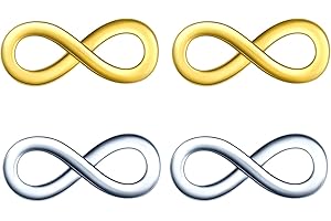 MicLee Orecchini semplici con simbolo dell'infinito in argento 925 per donna ragazze orecchini a lobo gioielli eleganti