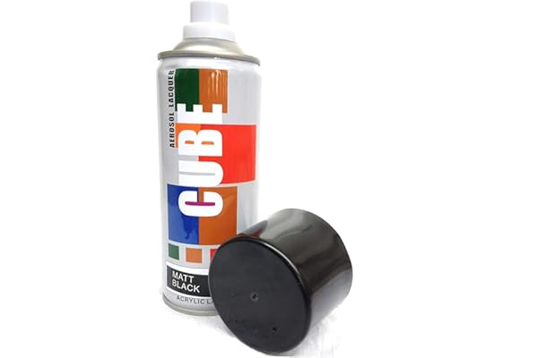 CUBE Aerosol Spray Paint Can 400ml Multipurpose (MATT BLACK)