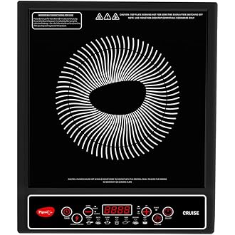 Pigeon by Stovekraft Cruise 1800 watt Induction Cooktop With Crystal Glass,7 Segments LED Display, Auto Switch Off - Black