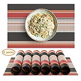 【Leicht zu reinigen】Dieser Chefic Tischset ist leicht zu waschen, wenn sich Flecken im Tischsets befanden, wird die Reinigung mit Seifenwasser und weich Bürsten empfohlen. Bei schweren Verschmutzungen können die Platzsets auch einfach in die Spülmaschine (Kaltprogramm) gesetzt.