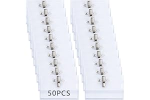 KBRAKSI 50 Pièces Porte Badges d'identification en Plastique Transparent Badge Nominatif avec Clip et Épingle Porte Carte Transparent Badge Porte Nom pour le Bureau l'école la Conférence (9x5.6CM)