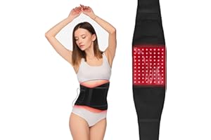 Hottoerak Cintura lampada a luce rossa, 660 nm e 850 nm, lampada a infrarossi, 80 LED, con timer e 3 modalità, 5 livelli di luminosità, luce rossa, luci rosse per schiena spalle articolazioni